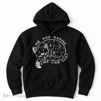 Me An Karma Vibe Like That Funny Lazy Cat Hoodie thumb 0