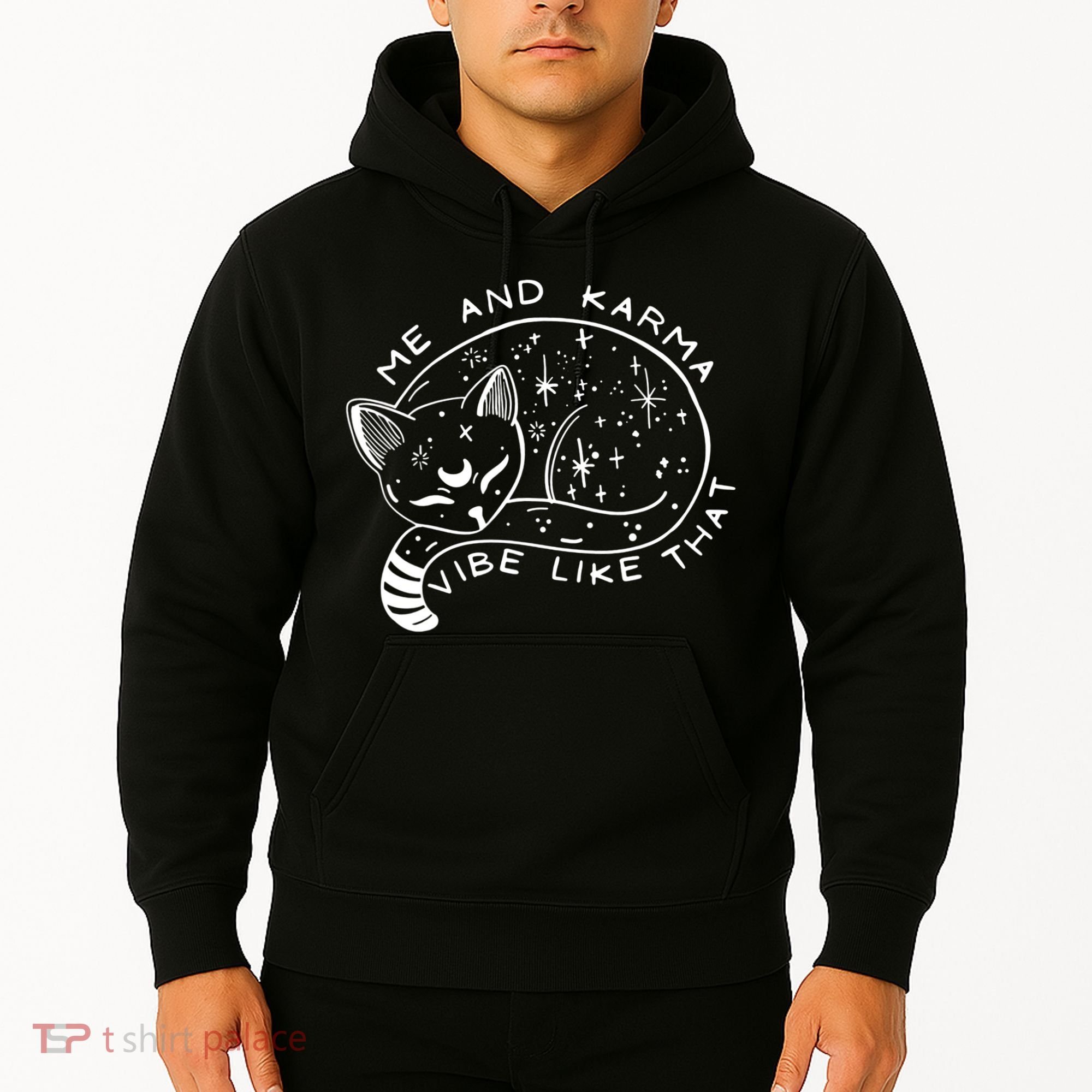 Me An Karma Vibe Like That Funny Lazy Cat Hoodie