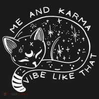 Me An Karma Vibe Like That Funny Lazy Cat Women's Hoodie thumb 2