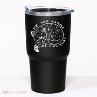Me An Karma Vibe Like That Funny Lazy Cat Tumbler thumb 0
