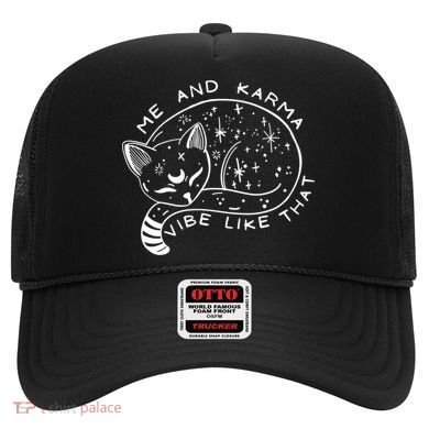 Me An Karma Vibe Like That Funny Lazy Cat Hat