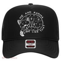 Me An Karma Vibe Like That Funny Lazy Cat Hat thumb 0