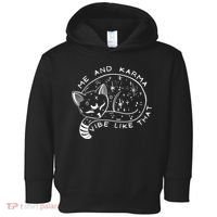 Me An Karma Vibe Like That Funny Lazy Cat Toddler Hoodie thumb 0