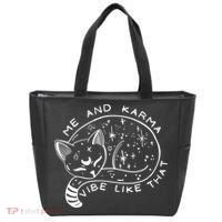 Me An Karma Vibe Like That Funny Lazy Cat Tote Bag thumb 0