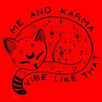 Me An Karma Vibe Like That Funny Lazy Cat Santa Hat thumb 1