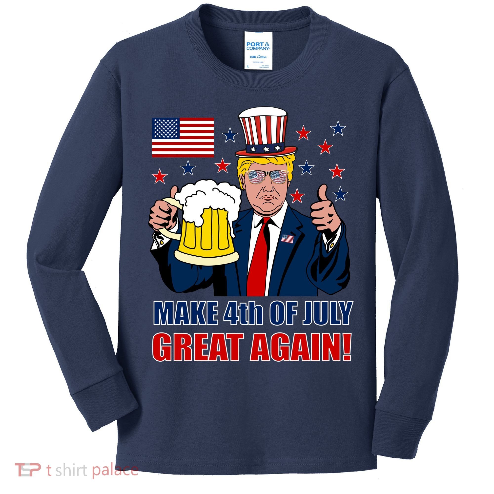Make 4th Of July Great Again Kids Long Sleeve Shirt