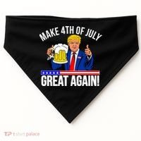 Make 4th of July Great Again! Donald Trump Beer USA USA-Made Doggie Bandana thumb 0
