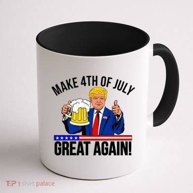 Make 4th of July Great Again! Donald Trump Beer USA Coffee Mug back