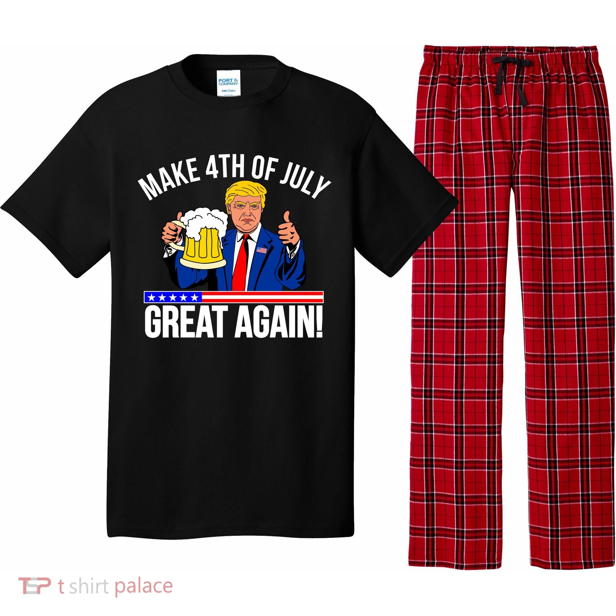 Make 4th of July Great Again! Donald Trump Beer USA Pajama Set
