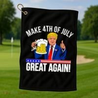 Make 4th of July Great Again! Donald Trump Beer USA Golf Towel thumb 1