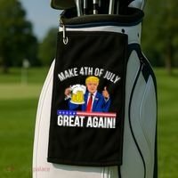 Make 4th of July Great Again! Donald Trump Beer USA Golf Towel thumb 2