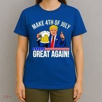 Make 4th of July Great Again! Donald Trump Beer USA T-Shirt thumb 4