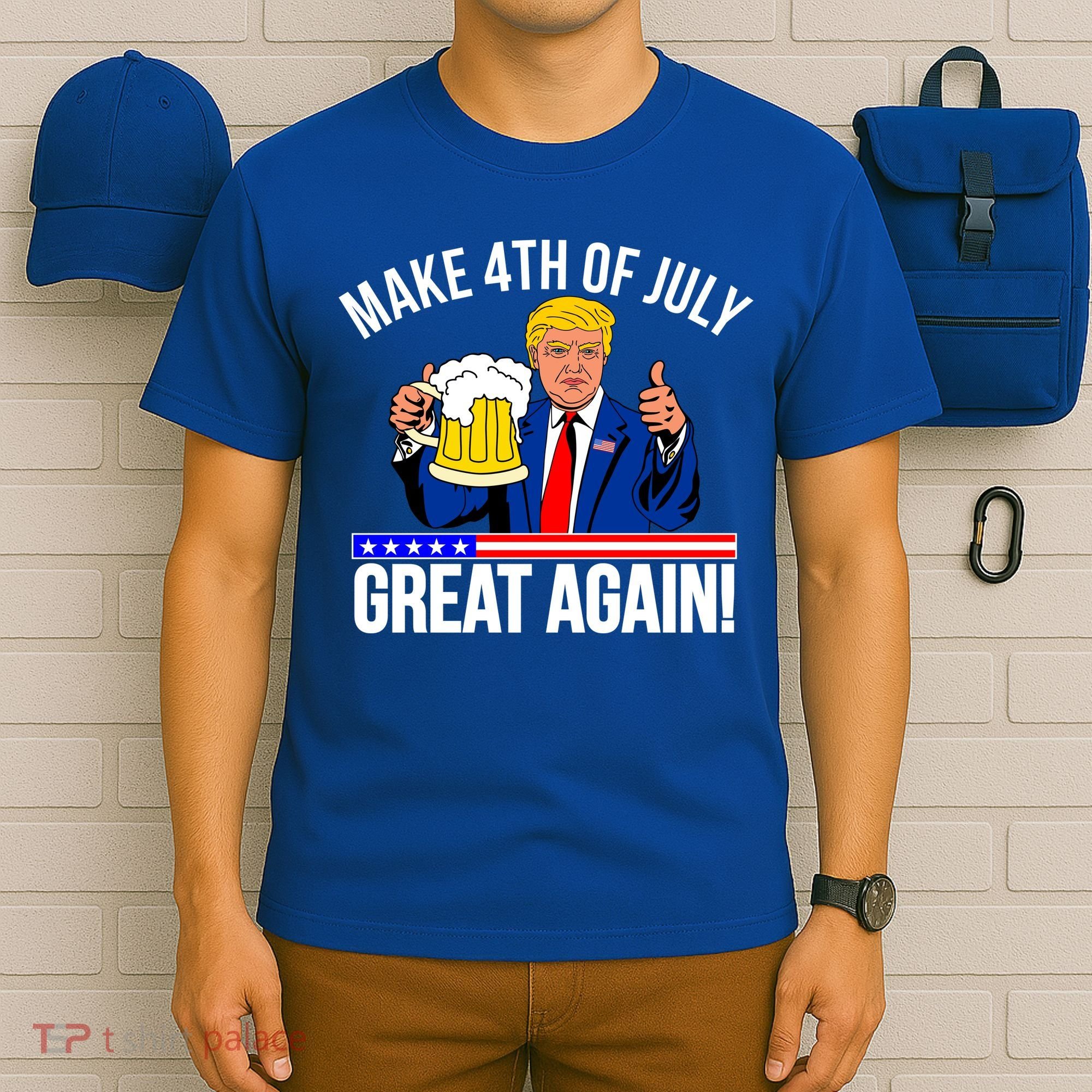 Make 4th of July Great Again! Donald Trump Beer USA T-Shirt