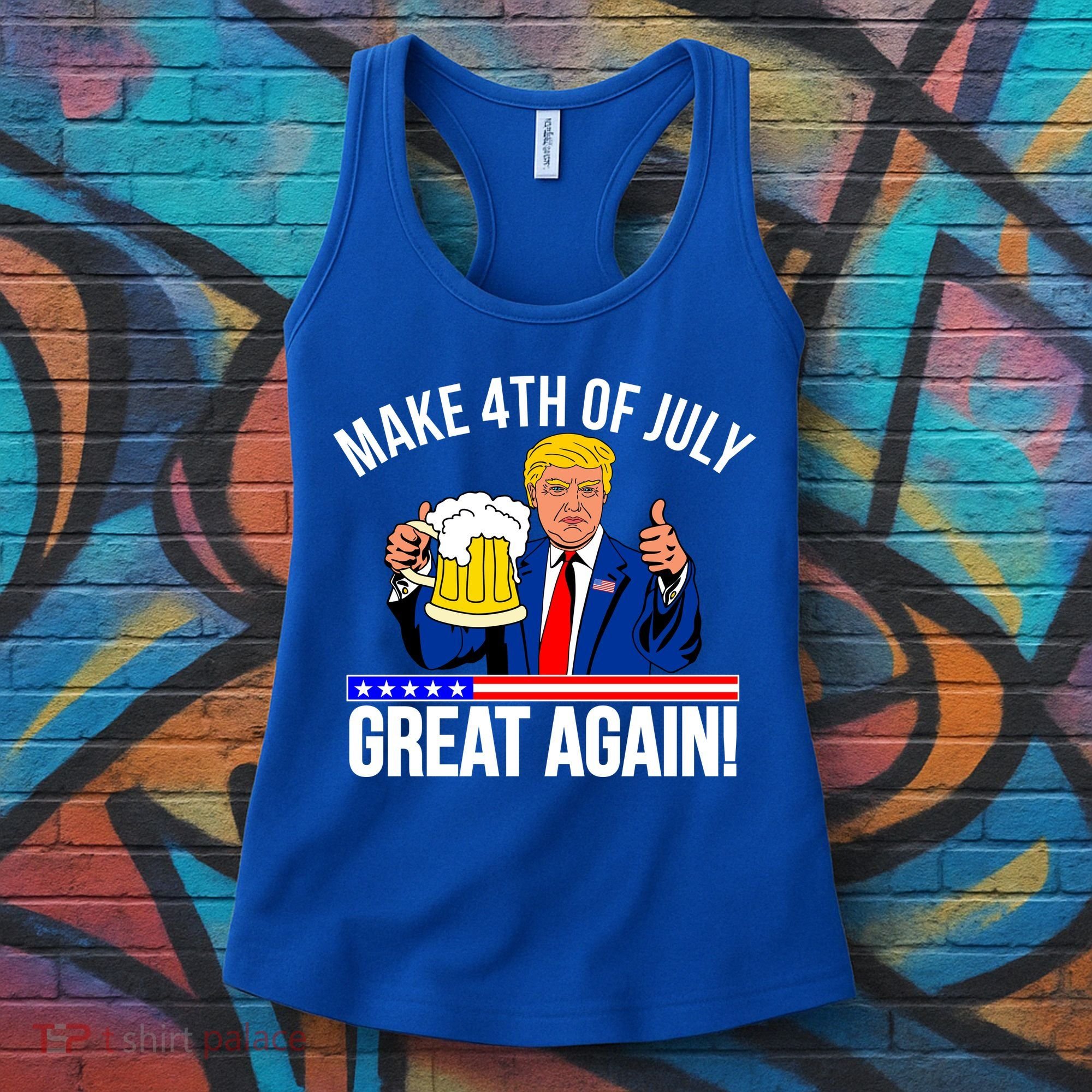 Make 4th of July Great Again! Donald Trump Beer USA Women's Tank Top