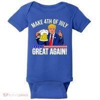 Make 4th of July Great Again! Donald Trump Beer USA Baby Bodysuit thumb 0