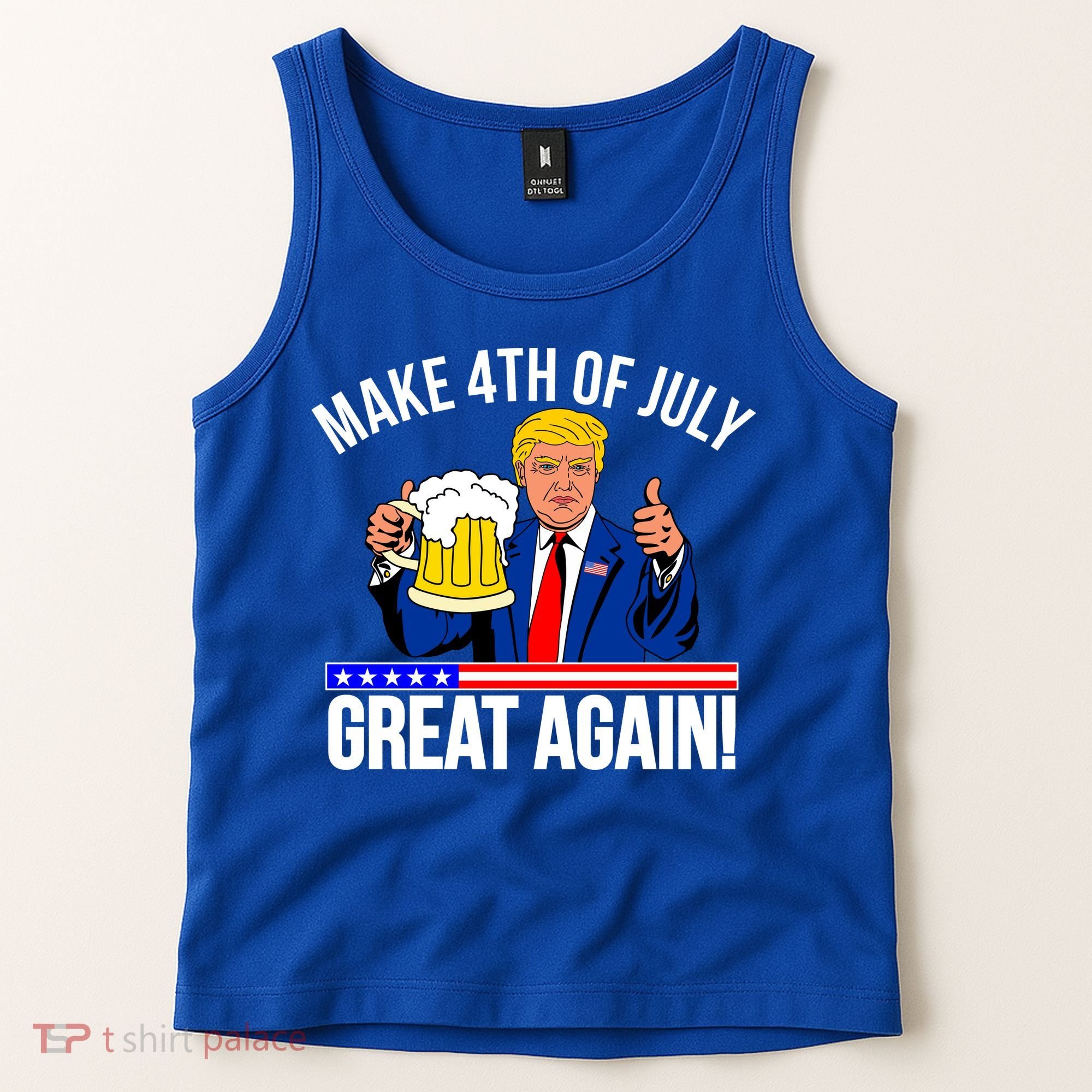 Make 4th of July Great Again! Donald Trump Beer USA Tank Top
