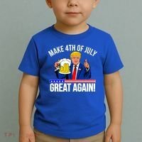Make 4th of July Great Again! Donald Trump Beer USA Toddler T-Shirt thumb 2