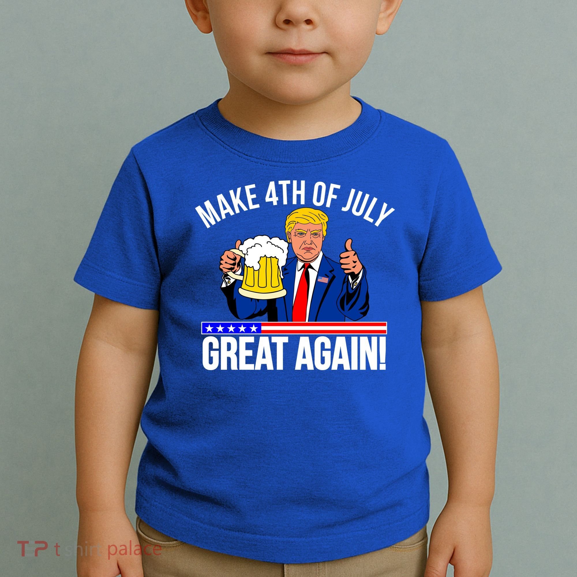 Make 4th of July Great Again! Donald Trump Beer USA Toddler T-Shirt