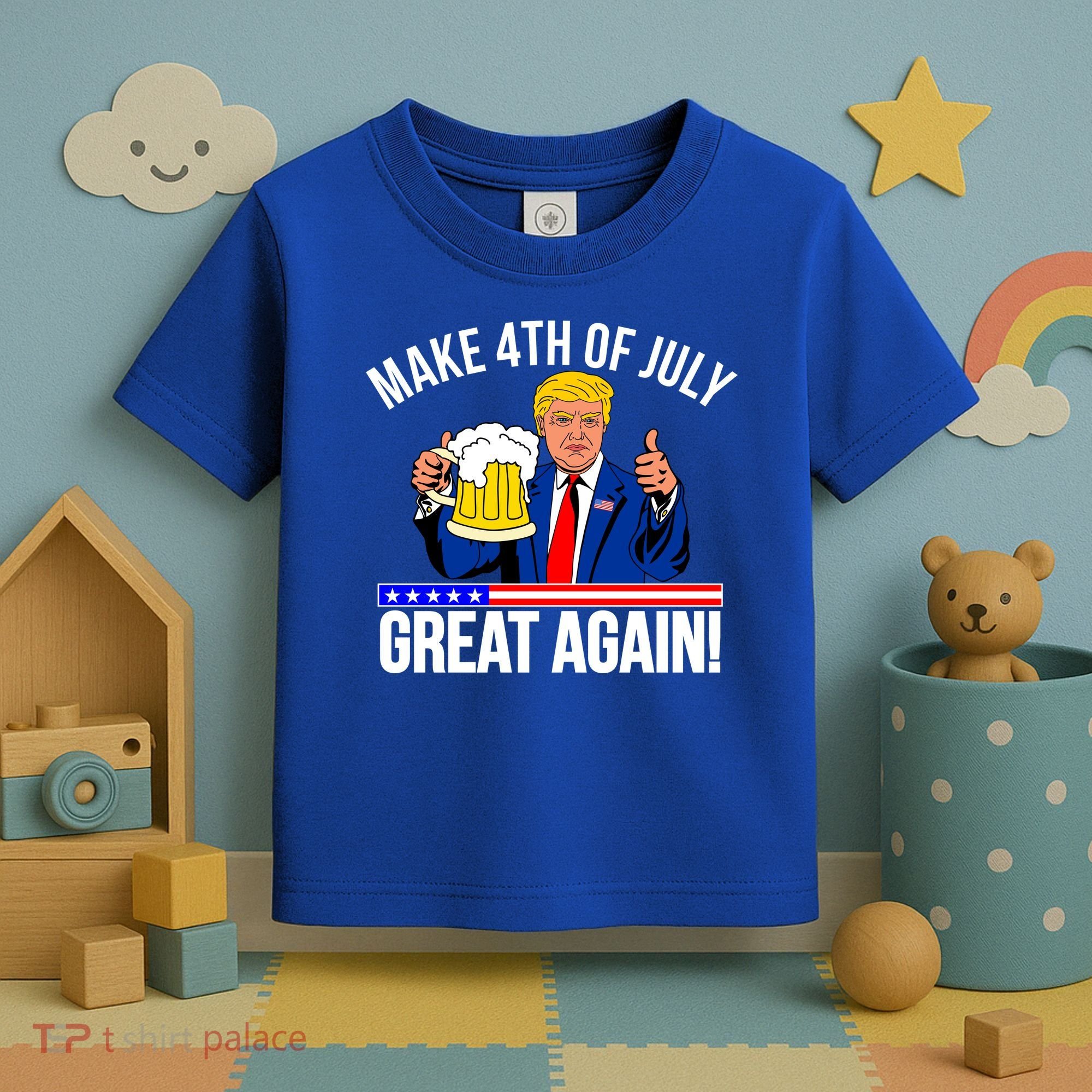 Make 4th of July Great Again! Donald Trump Beer USA Toddler T-Shirt