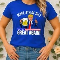 Make 4th of July Great Again! Donald Trump Beer USA Women's T-Shirt thumb 2