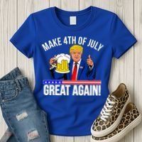 Make 4th of July Great Again! Donald Trump Beer USA Women's T-Shirt thumb 3