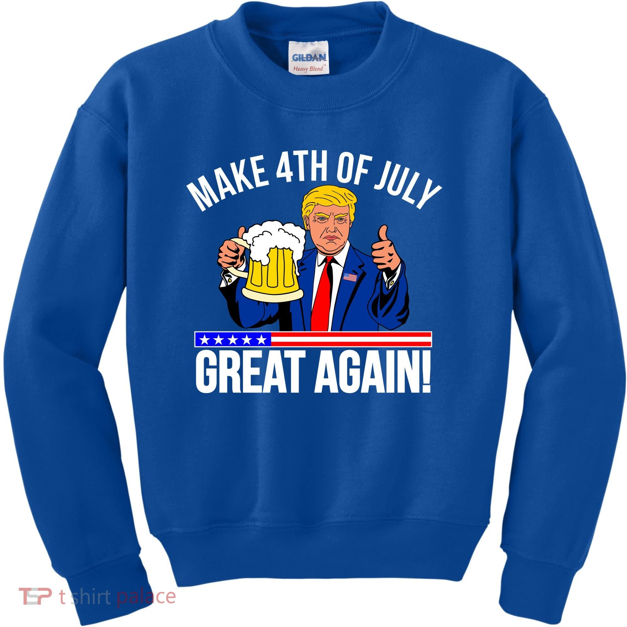 Make 4th of July Great Again! Donald Trump Beer USA Kids Sweatshirt
