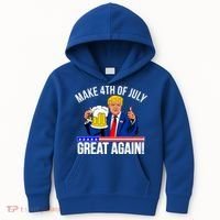 Make 4th of July Great Again! Donald Trump Beer USA Kids Hoodie thumb 0