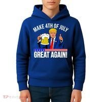Make 4th of July Great Again! Donald Trump Beer USA Kids Hoodie thumb 4