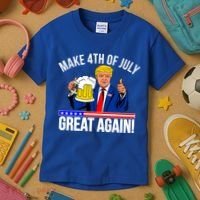 Make 4th of July Great Again! Donald Trump Beer USA Kids T-Shirt thumb 3