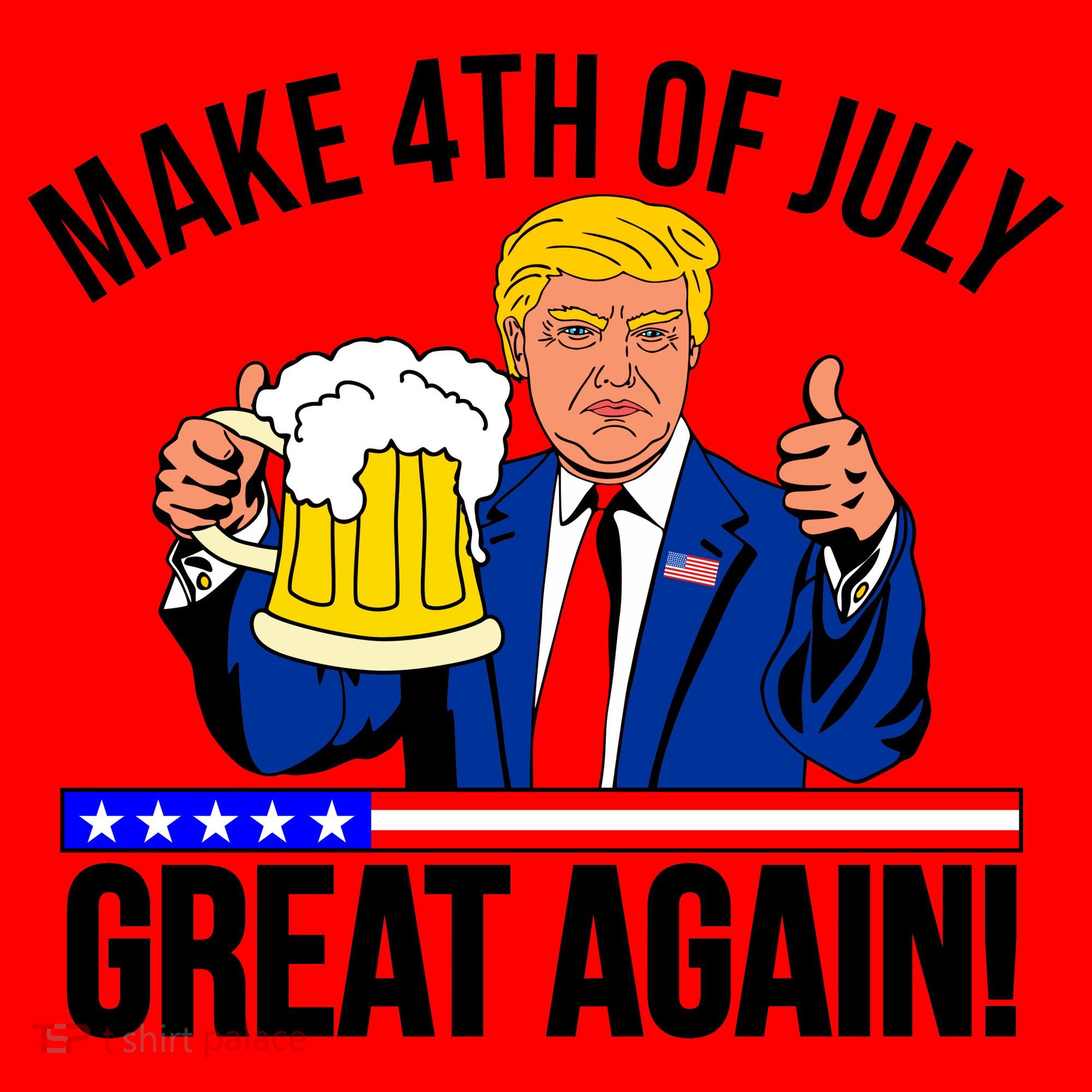Make 4th of July Great Again! Donald Trump Beer USA Santa Hat