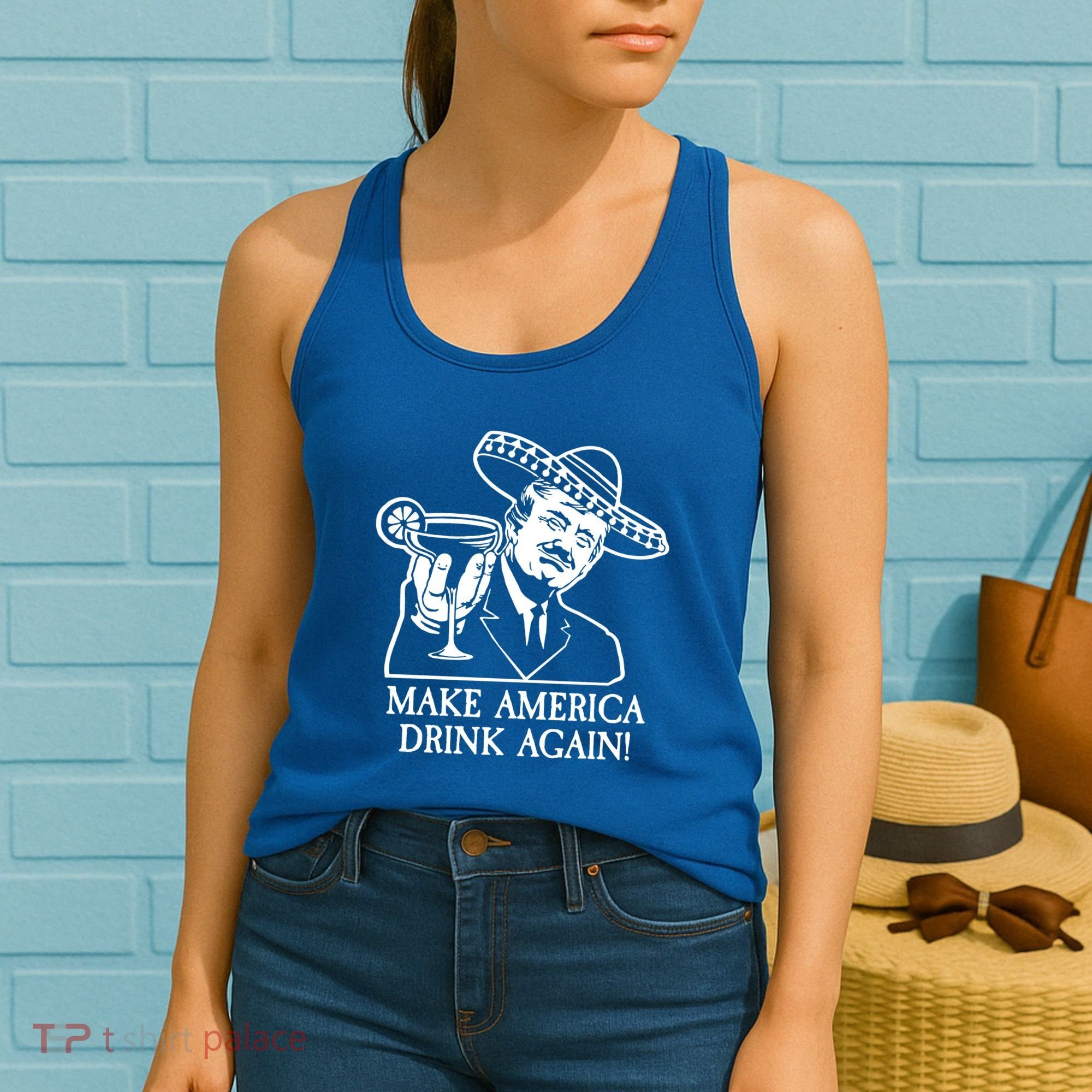 Make America Drink Again Donald Trump Cinco De Mayo Women's Tank Top