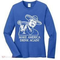 Make America Drink Again Donald Trump Cinco De Mayo Women's Long Sleeve Shirt thumb 0