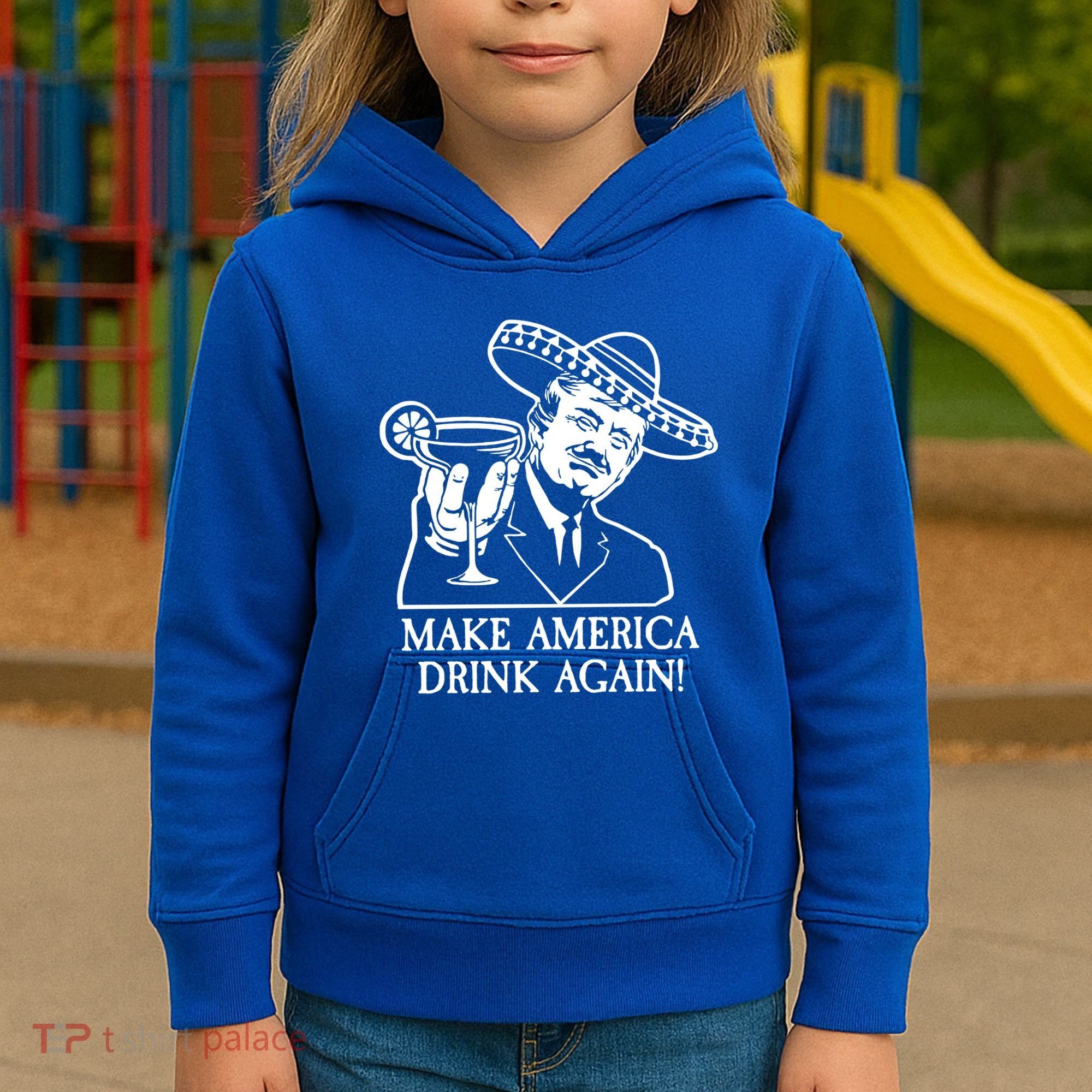 Make America Drink Again Donald Trump Cinco De Mayo Kids Hoodie