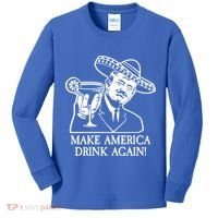 Make America Drink Again Donald Trump Cinco De Mayo Kids Long Sleeve Shirt thumb 0