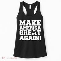 Make America Great Again! Donald Trump St. Patrick's Day Clover Shamrocks Women's Tank Top thumb 0