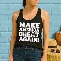 Make America Great Again! Donald Trump St. Patrick's Day Clover Shamrocks Women's Tank Top thumb 2
