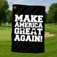 Make America Great Again! Donald Trump St. Patrick's Day Clover Shamrocks Golf Towel thumb 1
