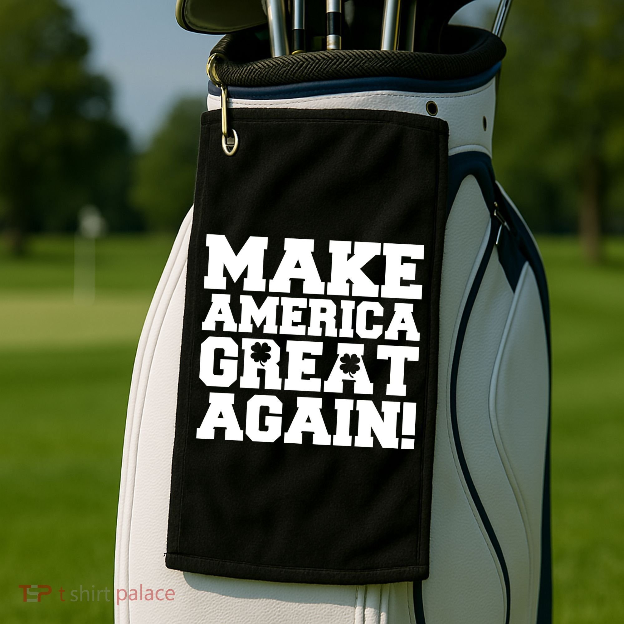 Make America Great Again! Donald Trump St. Patrick's Day Clover Shamrocks Golf Towel