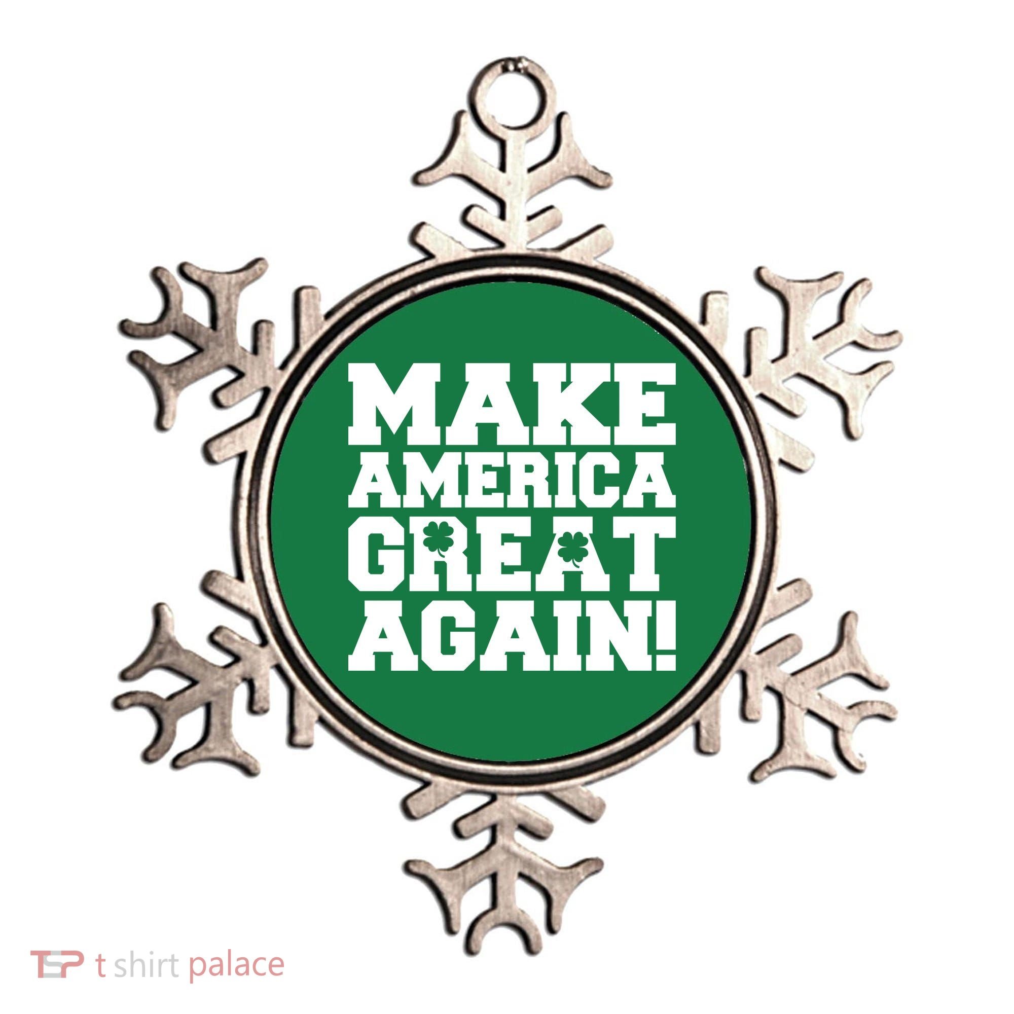 Make America Great Again! Donald Trump St. Patrick's Day Clover Shamrocks Ornament