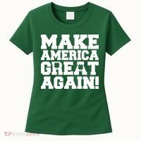 Make America Great Again! Donald Trump St. Patrick's Day Clover Shamrocks Women's T-Shirt thumb 0