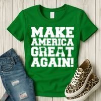 Make America Great Again! Donald Trump St. Patrick's Day Clover Shamrocks Women's T-Shirt thumb 3