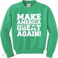Make America Great Again! Donald Trump St. Patrick's Day Clover Shamrocks Kids Sweatshirt thumb 0