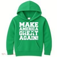 Make America Great Again! Donald Trump St. Patrick's Day Clover Shamrocks Kids Hoodie thumb 0
