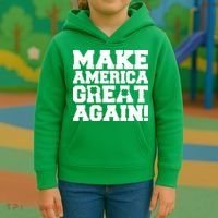 Make America Great Again! Donald Trump St. Patrick's Day Clover Shamrocks Kids Hoodie thumb 3