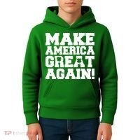 Make America Great Again! Donald Trump St. Patrick's Day Clover Shamrocks Kids Hoodie thumb 4