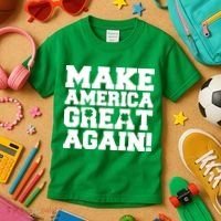 Make America Great Again! Donald Trump St. Patrick's Day Clover Shamrocks Kids T-Shirt thumb 3