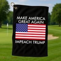 Make America Great Again Impeach Trump Anti Trump Golf Towel thumb 1