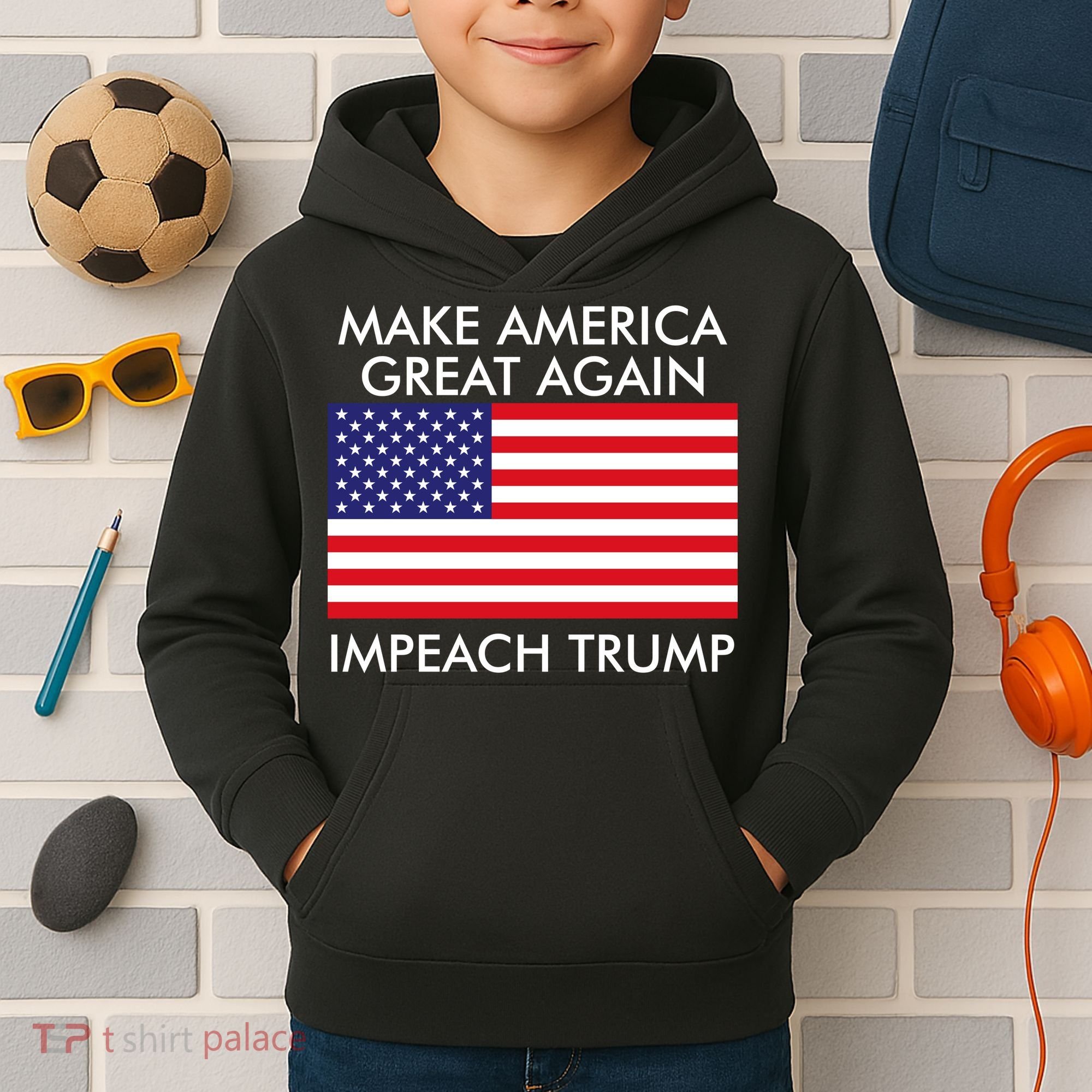 Make America Great Again Impeach Trump Anti Trump Kids Hoodie