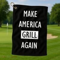 Make America Grill Again Golf Towel thumb 1