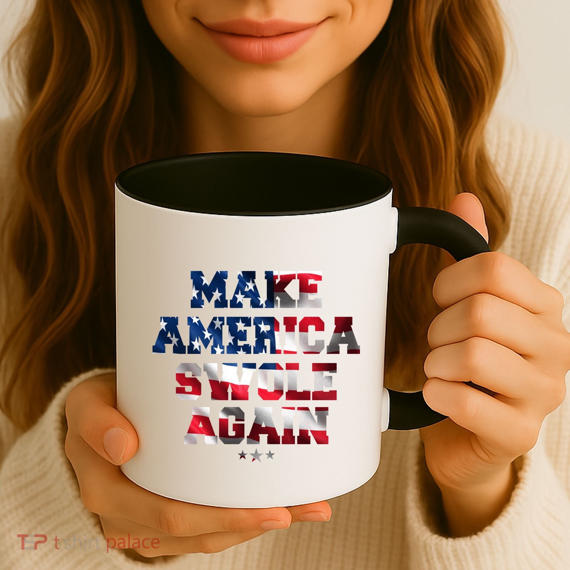 Make America Swole Again 4th of July USA Flag Coffee Mug